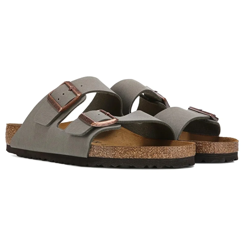 Birkenstock Arizona Birkibuc Leather Suede Footbed Men Sandals Stone 12 M EU 45